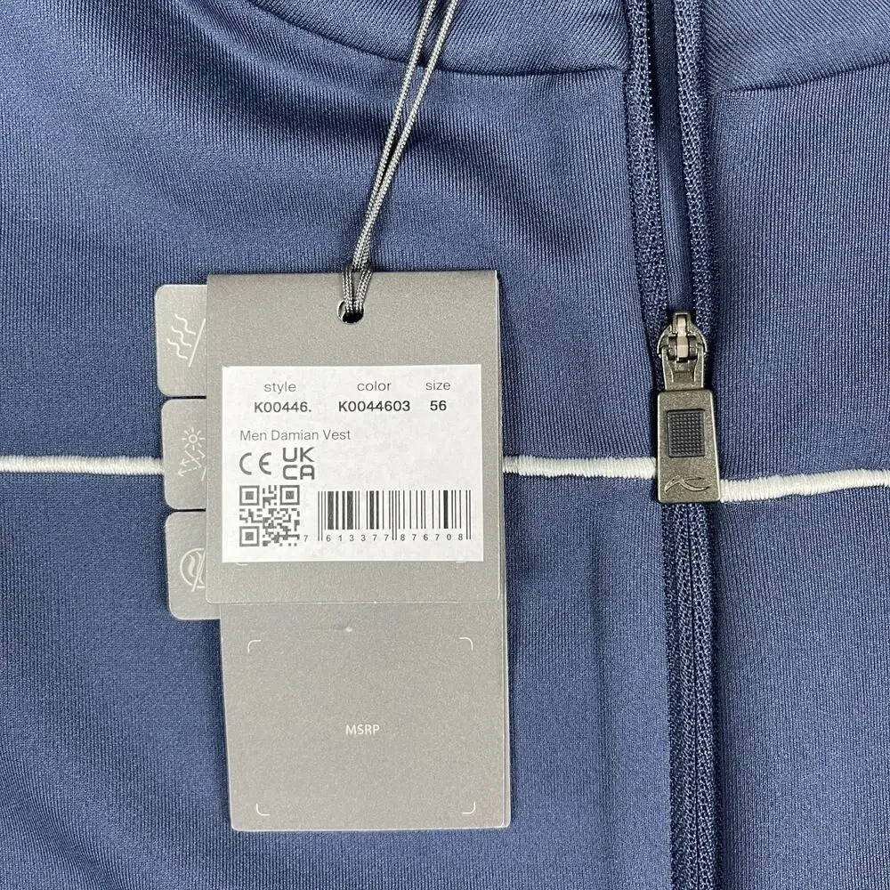 KJUS Damian Vest Navy Blue Mens 2XL 56 Lightweight Stretch Atlanta Active New - Picture 3 of 9